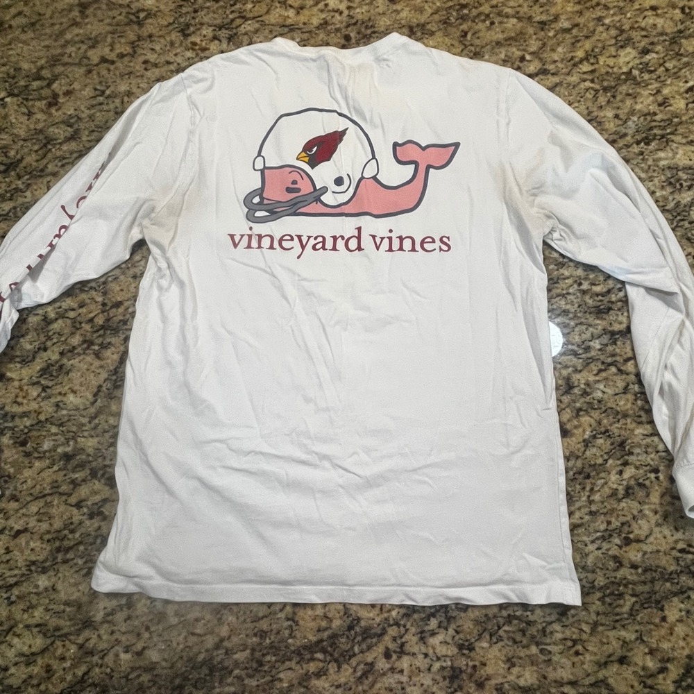 Vineyard Vines Arizona Cardinals NFL‎ Long Sleeve Pocket T-Shirt Mens M White